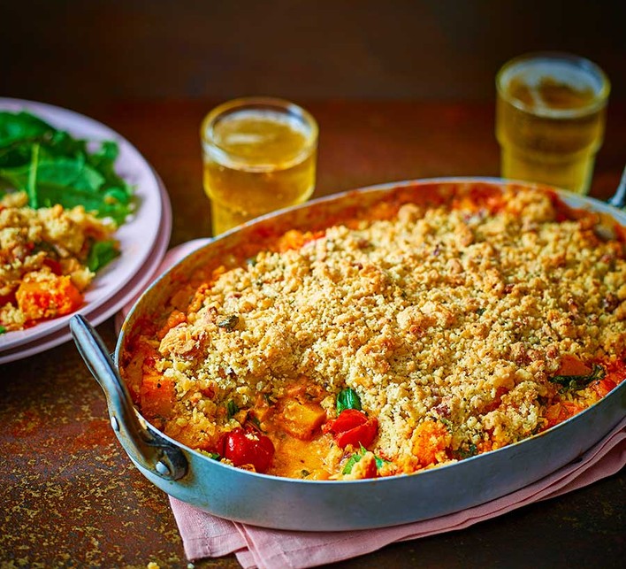Butternut squash & cherry tomato crumble