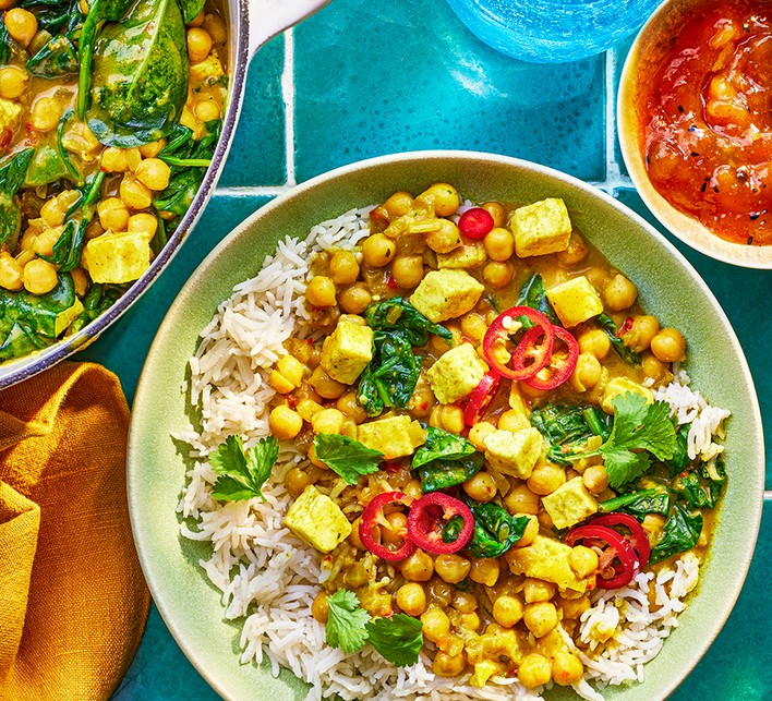 Paneer, chickpea & spinach curry