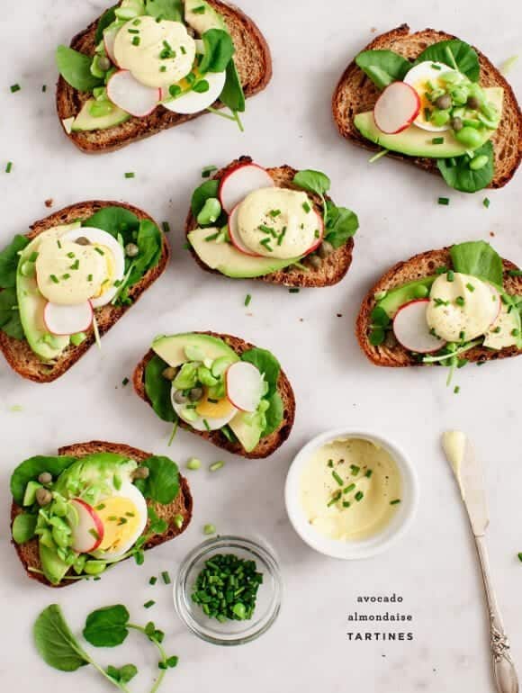 Avocado Almondaise Tartines