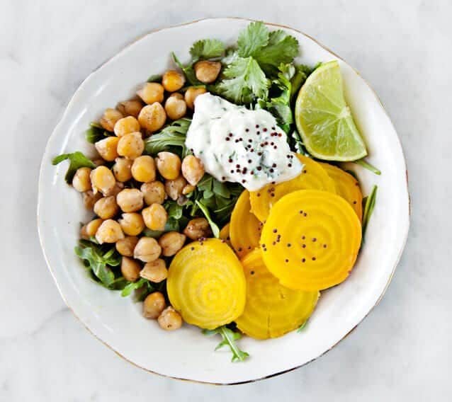 Beets & Chickpeas with Jalapeño Yogurt