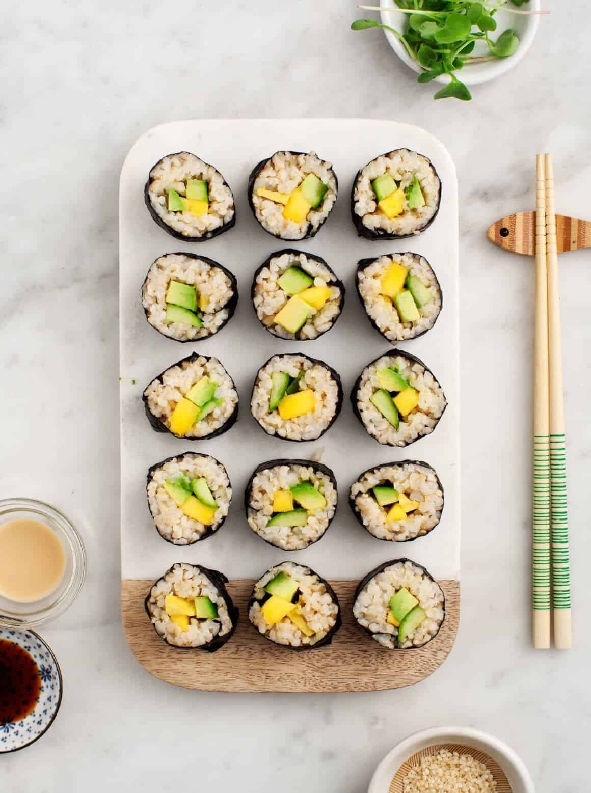 Avocado Cucumber Sushi Roll