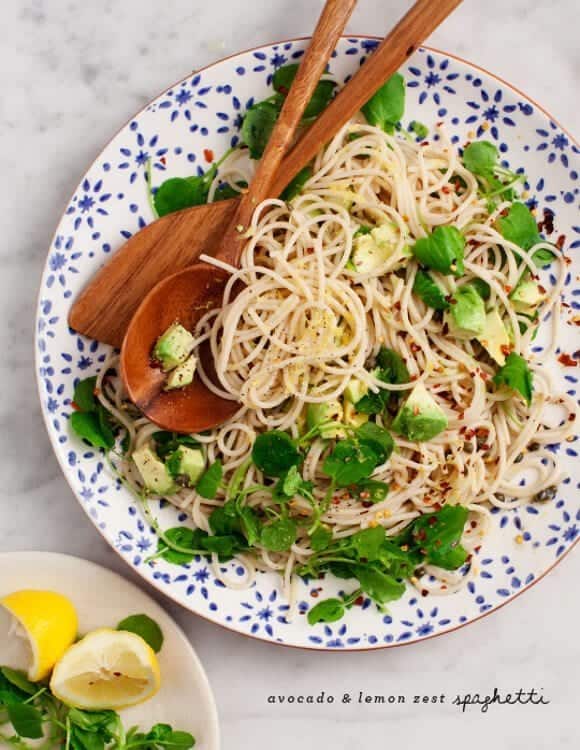 Avocado & Lemon Zest Spaghetti
