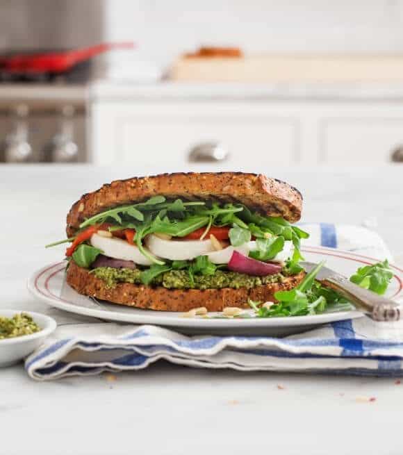 Caprese Sandwich with Olive Pesto