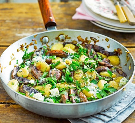 Mushroom and blue cheese gnocchi