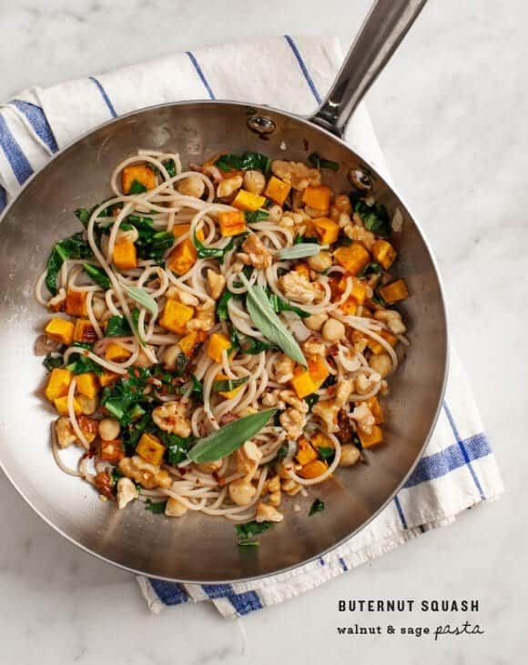 Butternut Squash Pasta with Walnuts & Sage