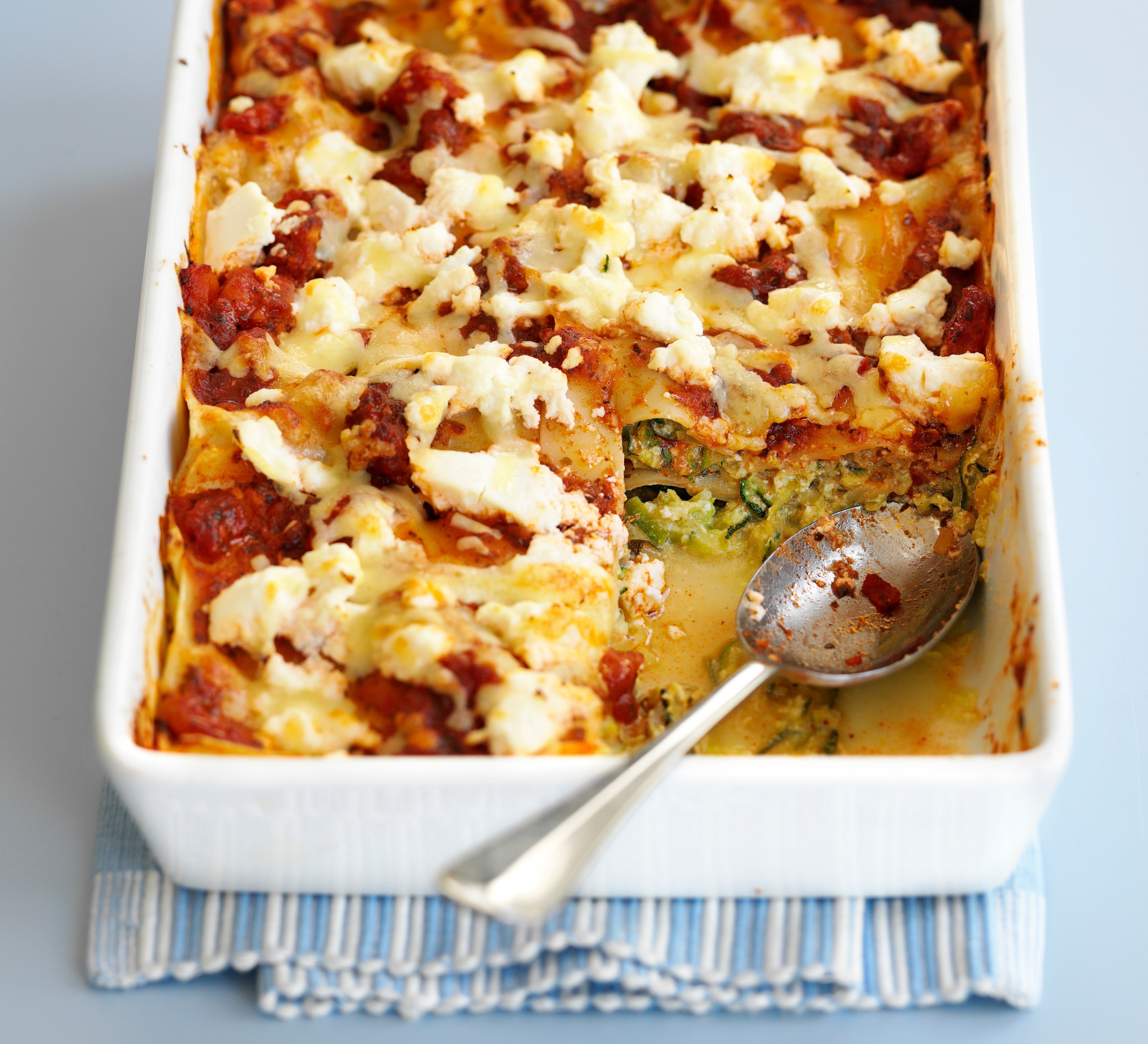 Creamy courgette lasagne