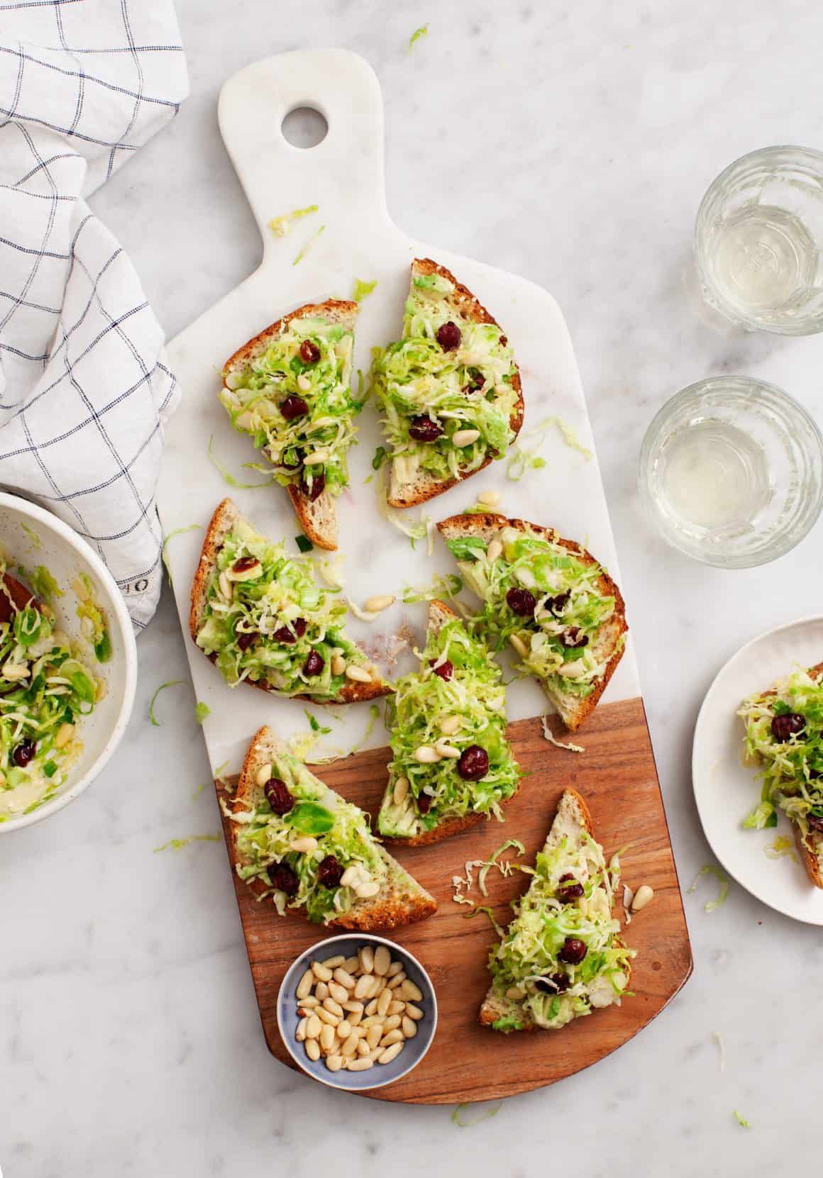 Brussels Sprout Salad Avocado Toast