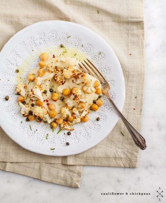 Cauliflower Puree with Chickpeas